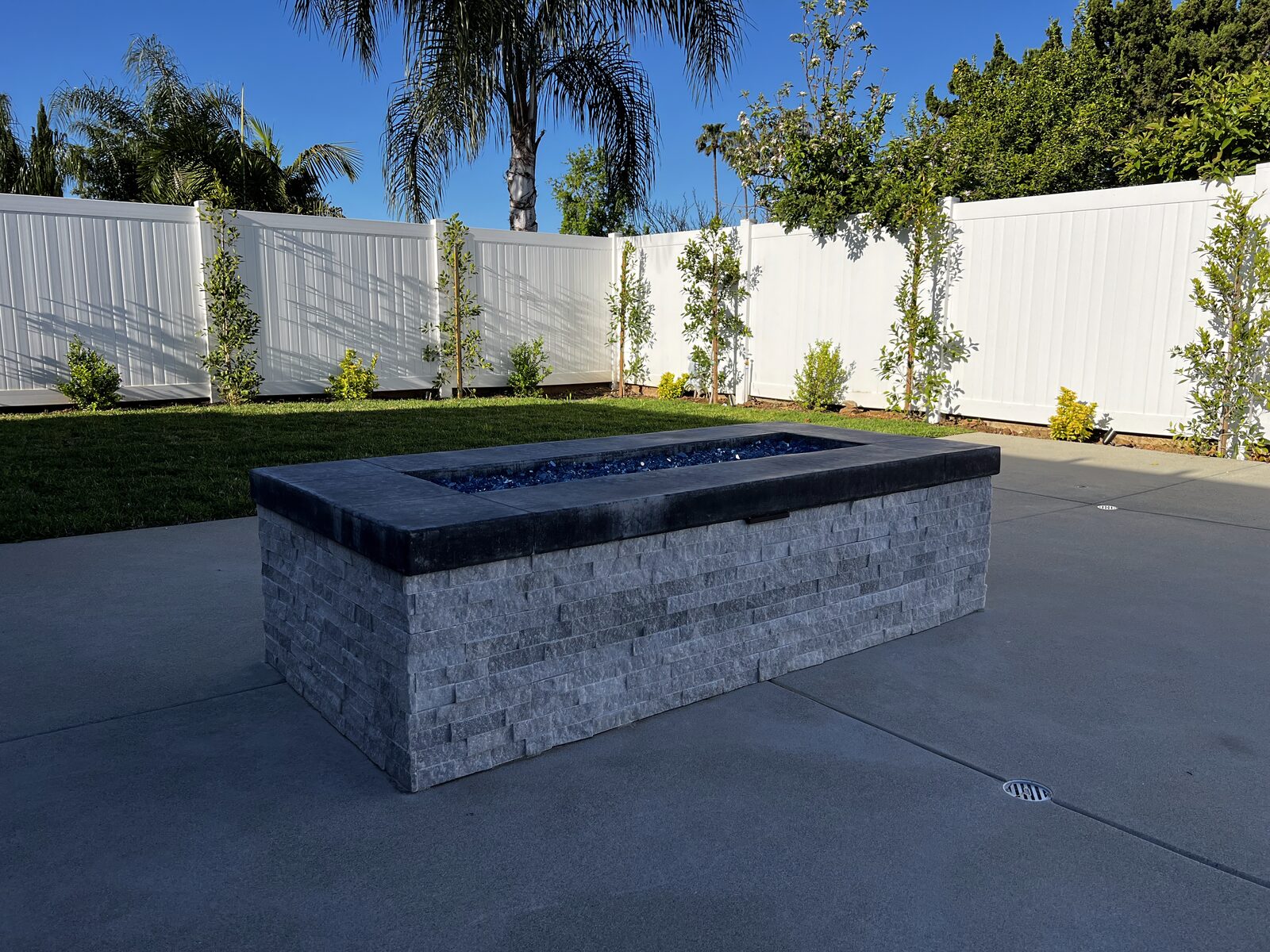 Stacked stone fire pit